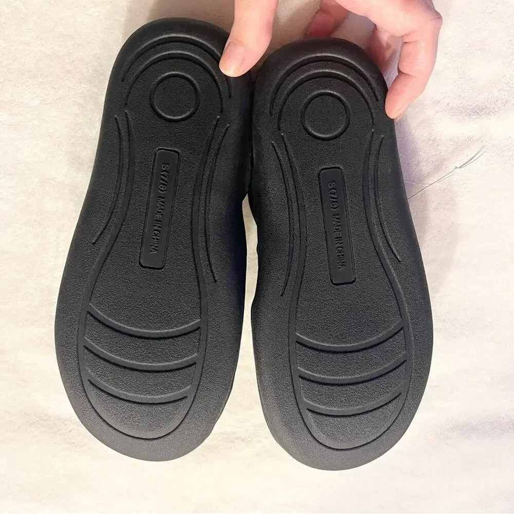 Abound Mens Nylon Closed Toe Indoor Outdoor Slippers Navy Blue Size 7/8‎ NWOT